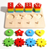 Wooden Montessori Sorting and Stacking Toy