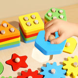 Wooden Montessori Sorting and Stacking Toy