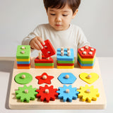 Wooden Montessori Sorting and Stacking Toy