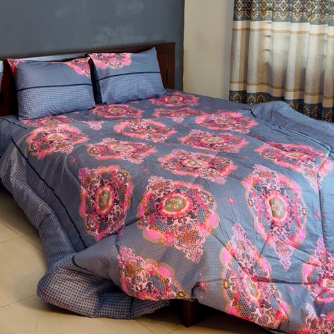 Cotton Comforter Bedsheet Combo (LBB-063)
