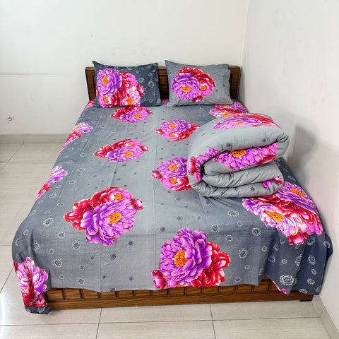 Cotton Comforter Bedsheet Combo (LBB-051)