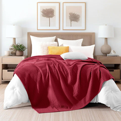 King Size Organic Waffle Blanket 100% Cotton (BLANKET-35K)