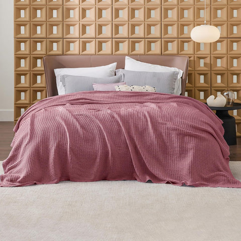 King Size Organic Waffle Blanket 100% Cotton (BLANKET-34K)