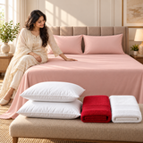 Bedsheet, Head Pillow and Towel Combo