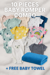 10 pcs Baby Romper with free Towel
