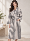 Luxury Cotton Linen Blend Bathrobe (Design-68)