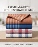 4-Piece Cotton Kitchen Towel Combo - 20x20 Inches