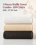 3 Pieces Waffle Towel Combo