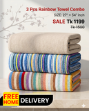 3 Pcs Rainbow Towel Combo