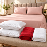 Bedsheet, Head Pillow and Towel Combo