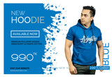 প্রিমিয়াম পুলোভার নীল হাফ-স্লীভ HOODIE