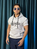 প্রিমিয়াম পুলোভার গ্রে হাফ-স্লীভ HOODIE
