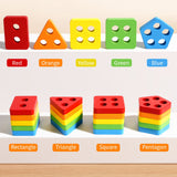 Wooden Montessori Sorting and Stacking Toy