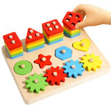 Wooden Montessori Sorting and Stacking Toy