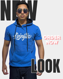 প্রিমিয়াম পুলোভার নীল হাফ-স্লীভ HOODIE