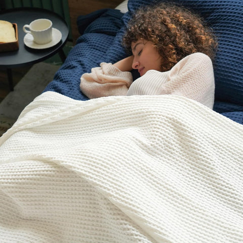 King Size Organic Waffle Blanket 100% Cotton (BLANKET-46K)