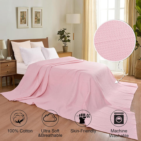 King Size Organic Waffle Blanket 100% Cotton (BLANKET-44K)