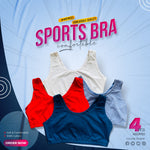 Premium Ladies Sports Bra - 100% Cotton (4pcs Assorted)